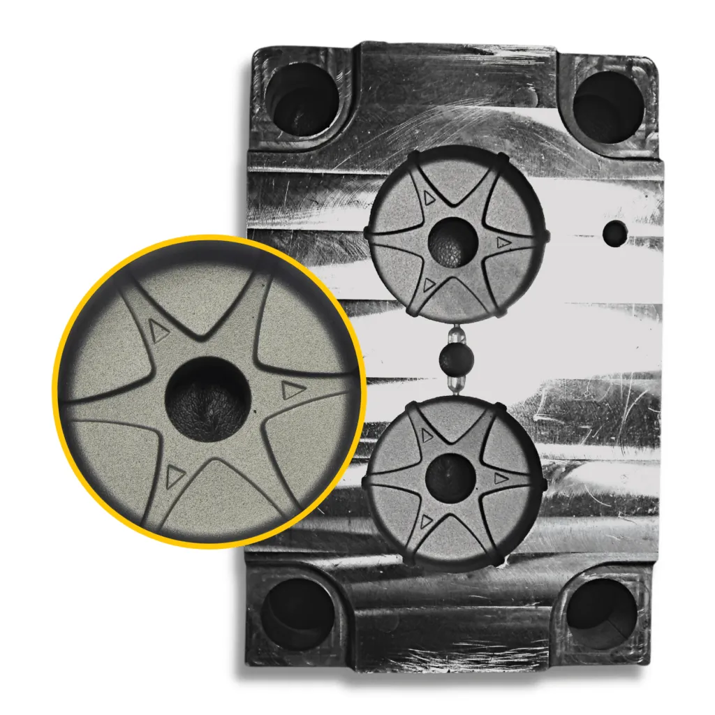 mould texturing on knob mould