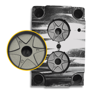 mould texturing on knob mould
